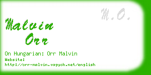 malvin orr business card